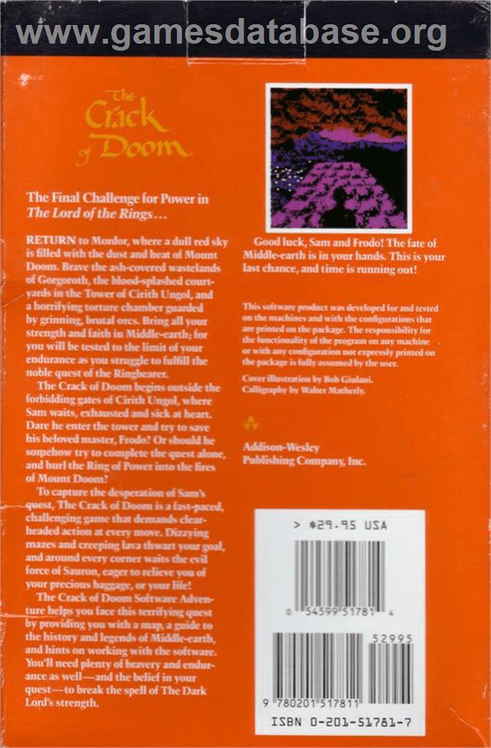 Crack Of Doom, The - Apple II - Artwork - Box Back