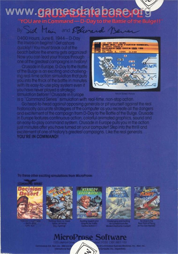 Crusade in Europe - Apple II - Artwork - Box Back