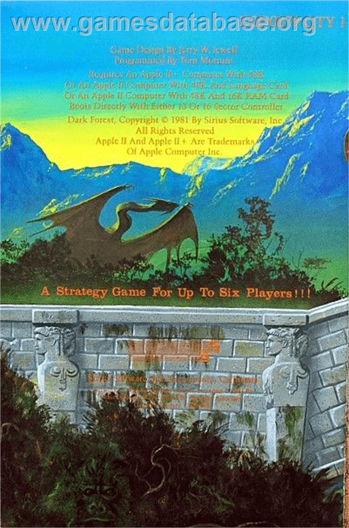 Dark Forest - Apple II - Artwork - Box Back