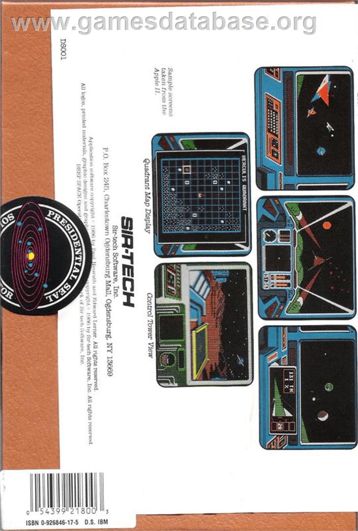 Deep Space: Operation Copernicus - Apple II - Artwork - Box Back