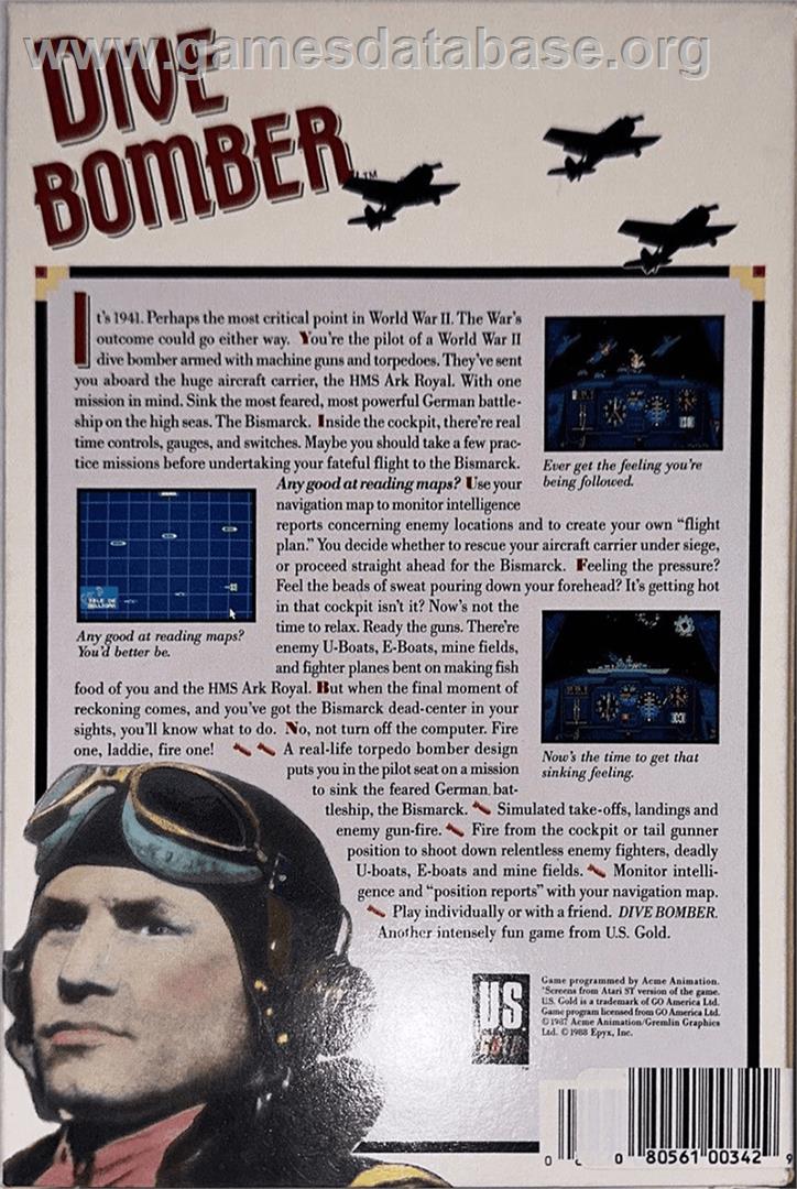 Dive Bomber - Apple II - Artwork - Box Back