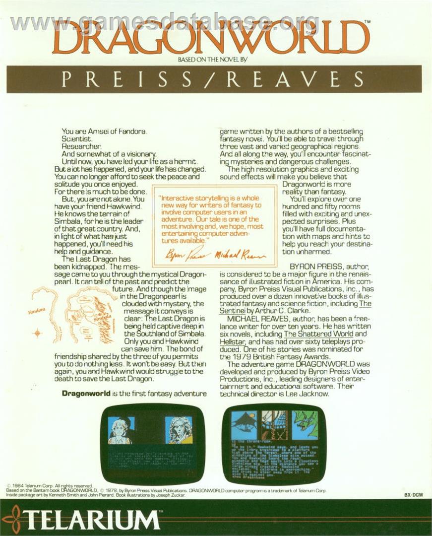 Dragonworld - Apple II - Artwork - Box Back