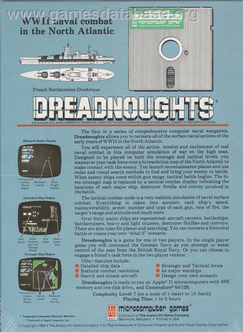 Dreadnoughts - Apple II - Artwork - Box Back