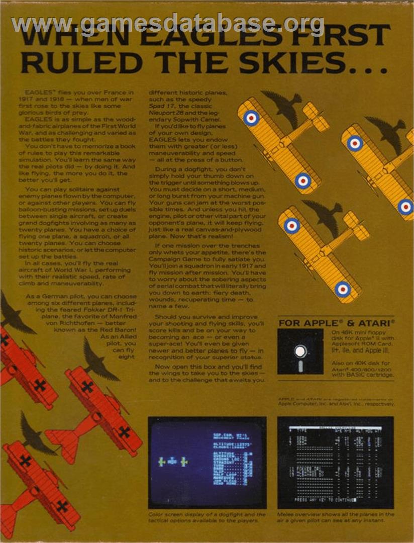Eagles - Apple II - Artwork - Box Back