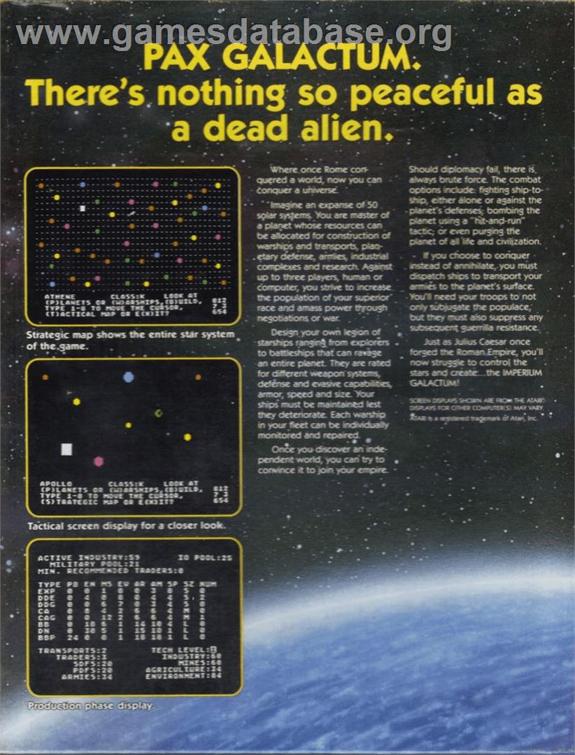 Imperium Galactum - Apple II - Artwork - Box Back