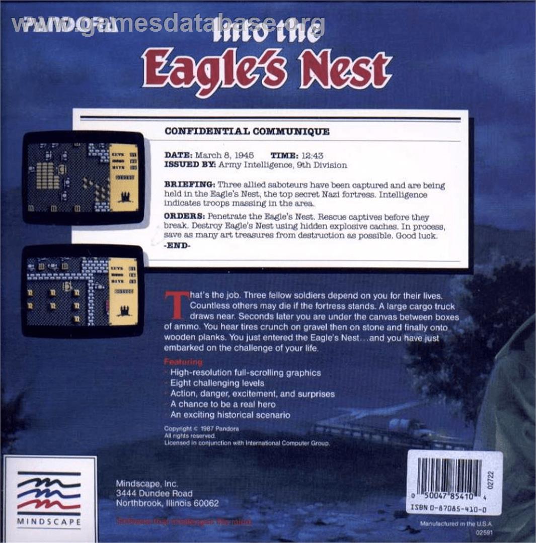 Into the Eagle's Nest - Apple II - Artwork - Box Back