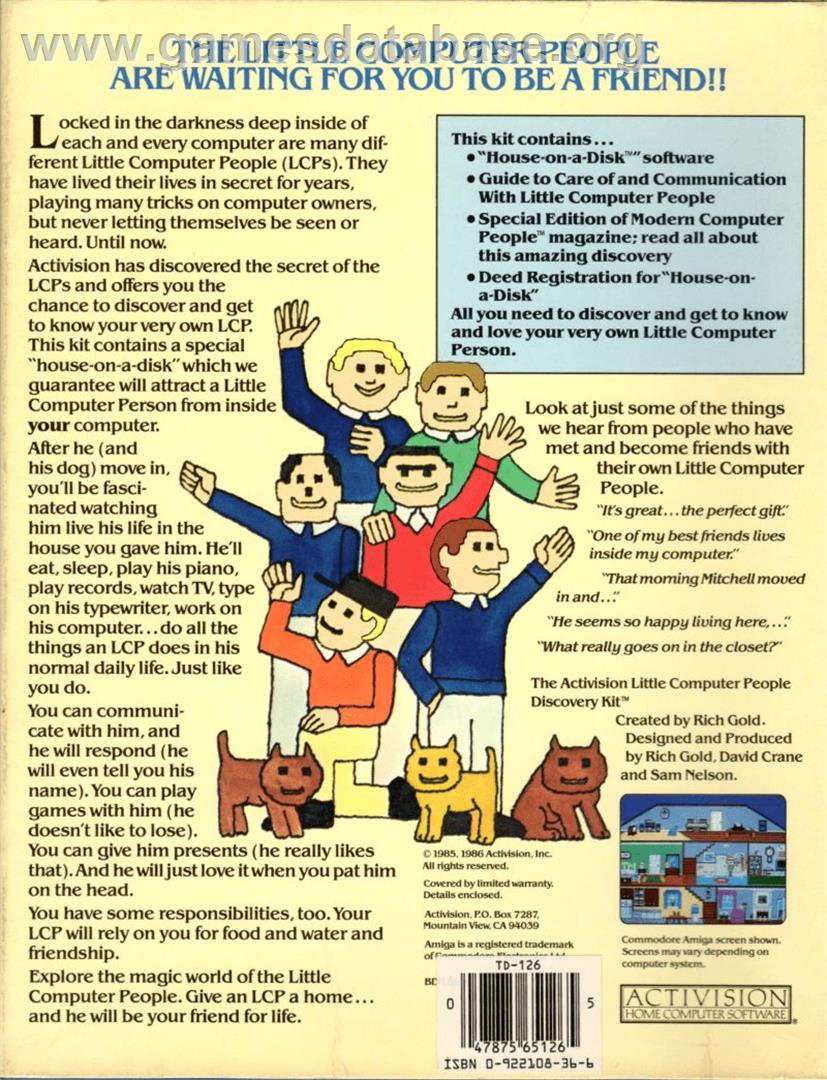 Little Computer People - Apple II - Artwork - Box Back