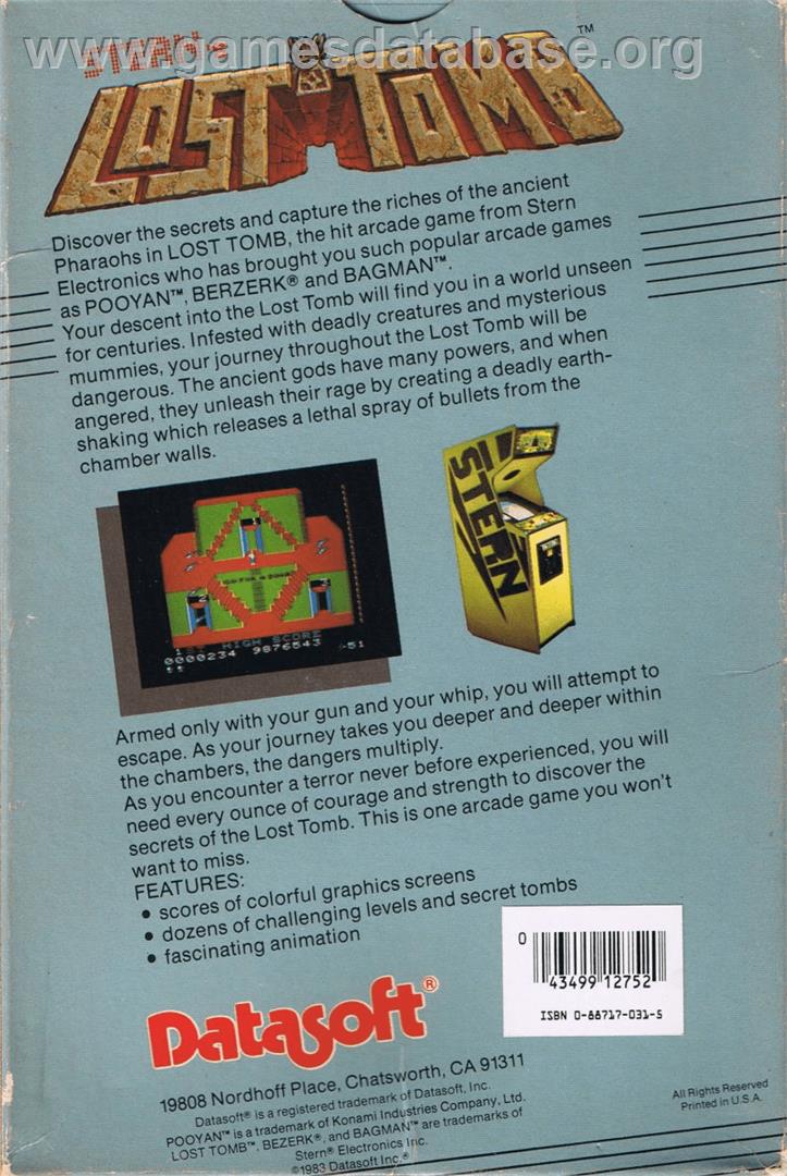 Lost Tomb - Apple II - Artwork - Box Back