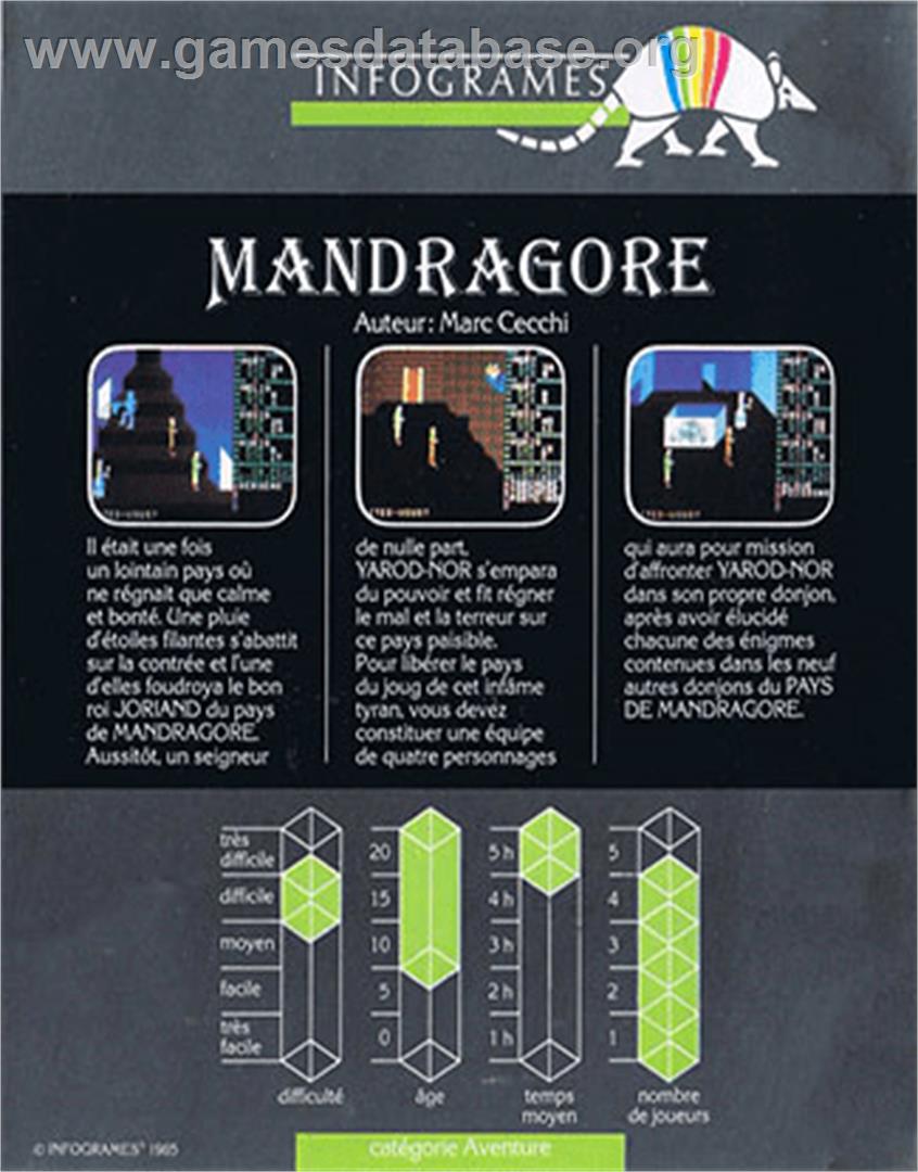 Mandragore - Apple II - Artwork - Box Back