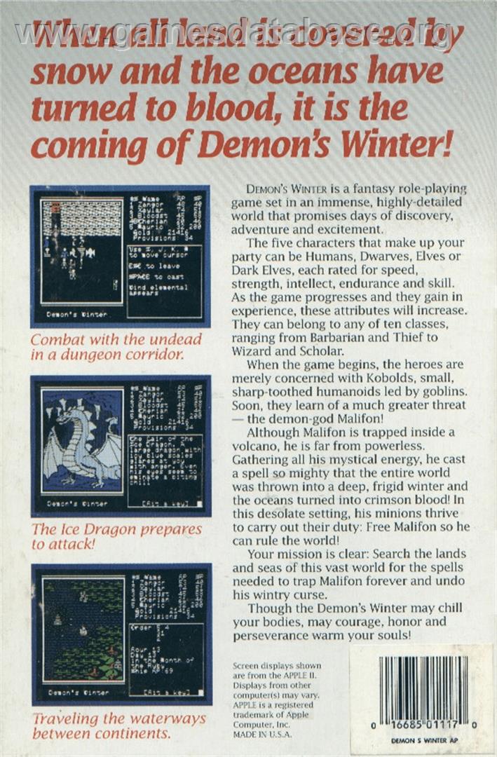 Neptune's Nasties - Apple II - Artwork - Box Back