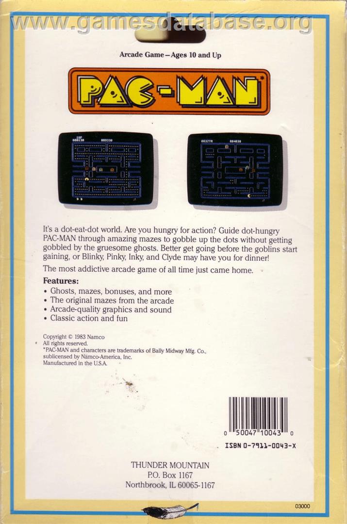 Pac-Man - Apple II - Artwork - Box Back