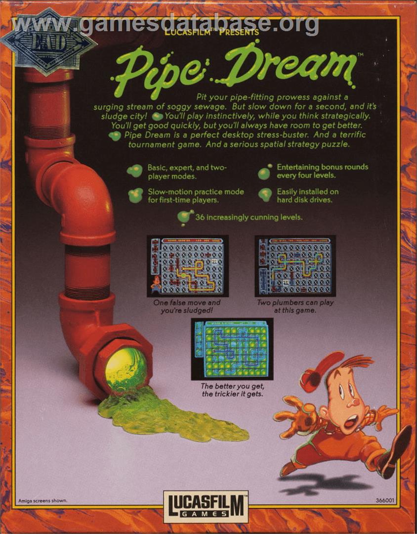 Pipe Dream - Apple II - Artwork - Box Back