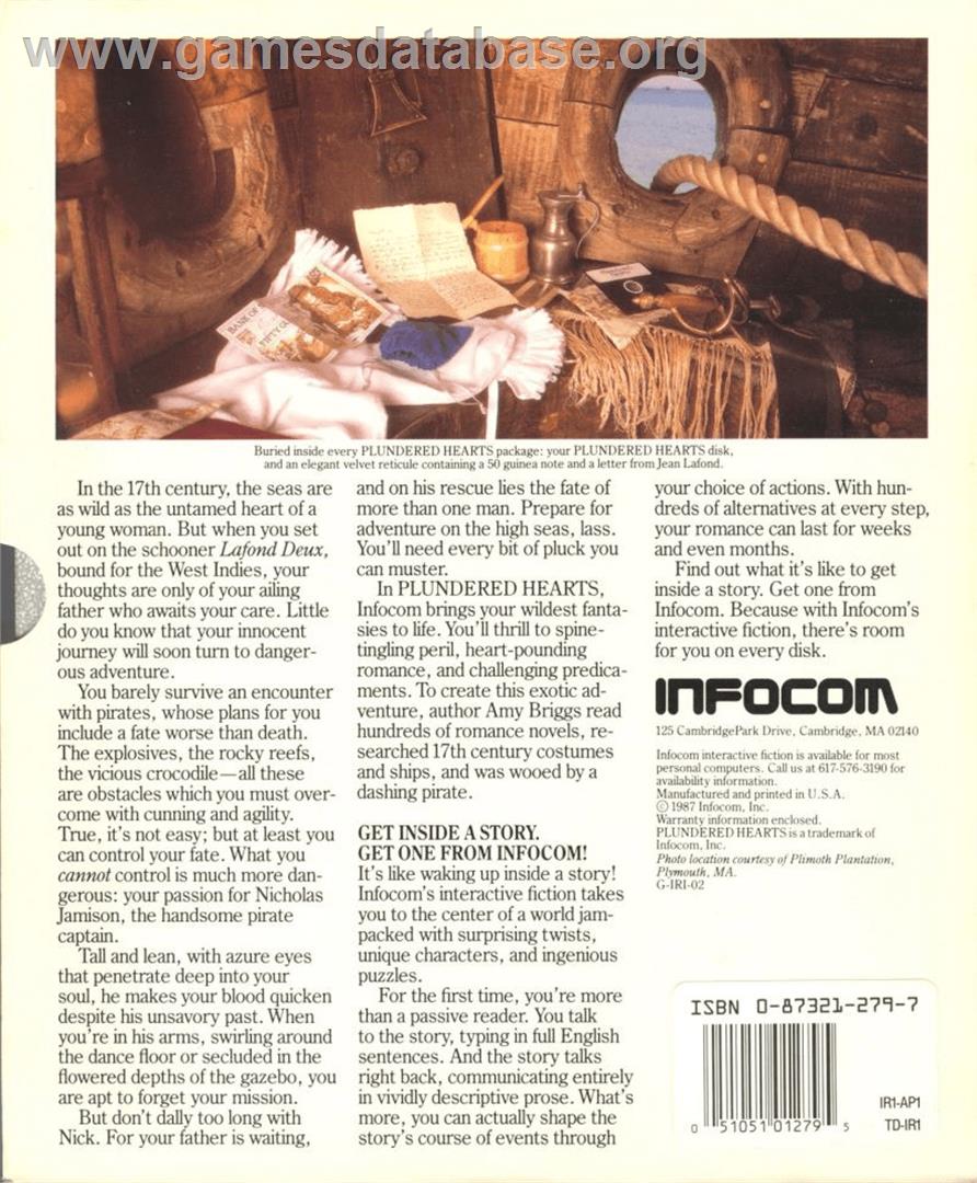 Plundered Hearts - Apple II - Artwork - Box Back
