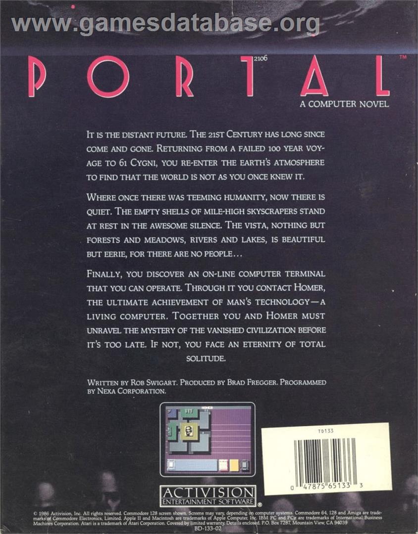Portal - Apple II - Artwork - Box Back