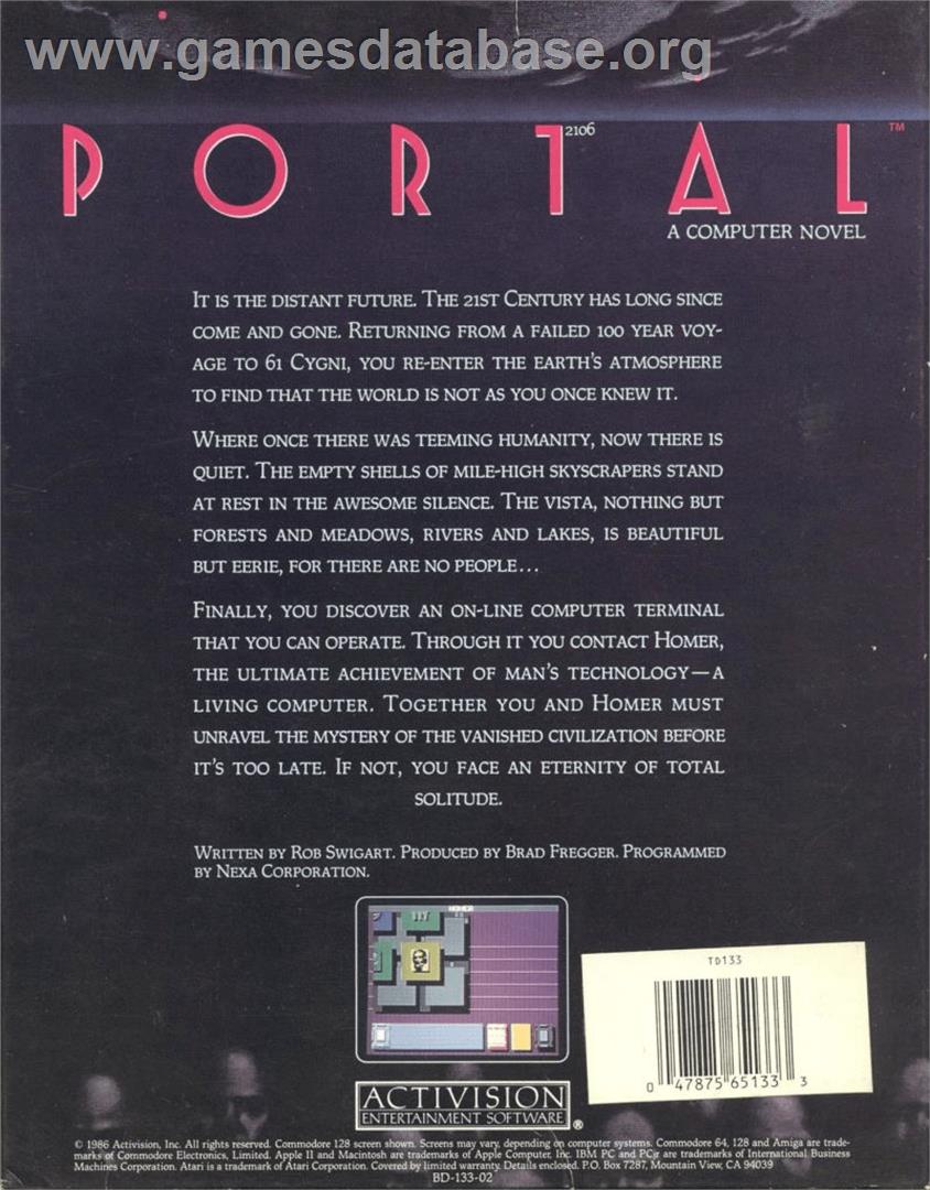 Portal - Apple II - Artwork - Box Back