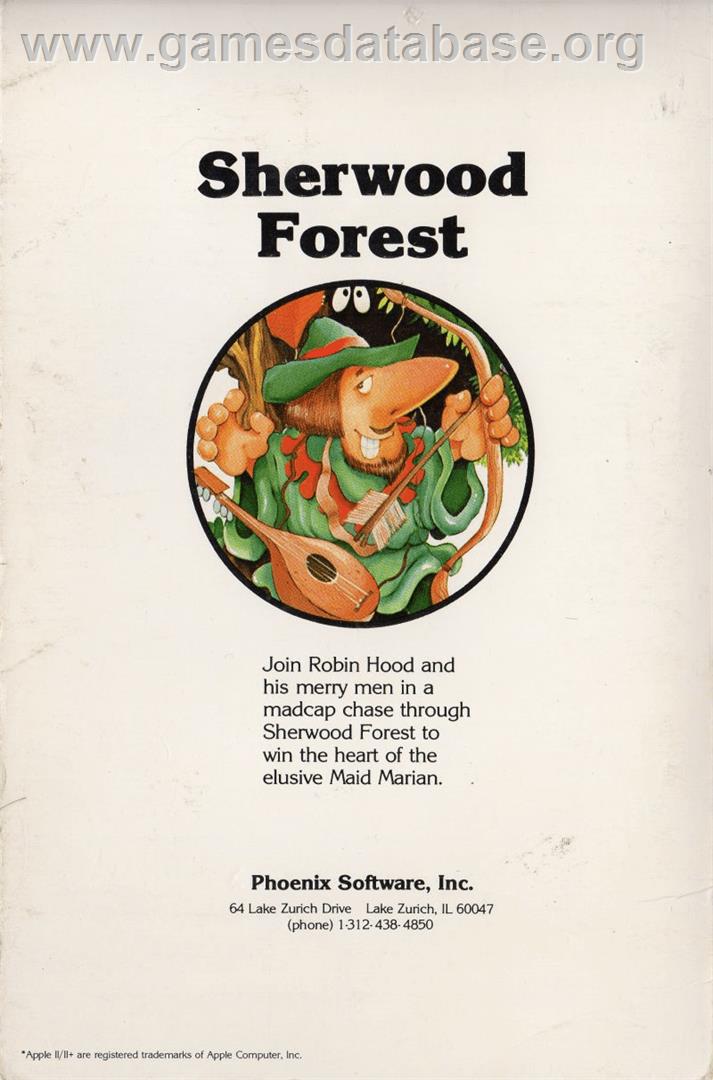 Sherwood Forest - Apple II - Artwork - Box Back