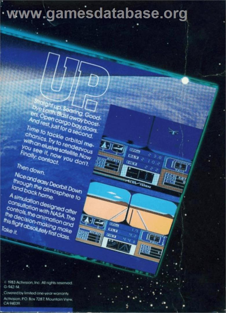 Space Shuttle: A Journey into Space - Apple II - Artwork - Box Back