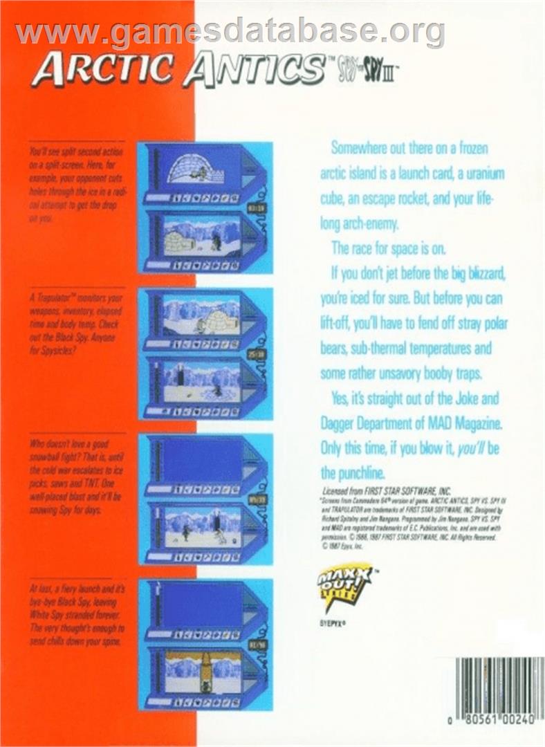 Spy vs. Spy III: Arctic Antics - Apple II - Artwork - Box Back