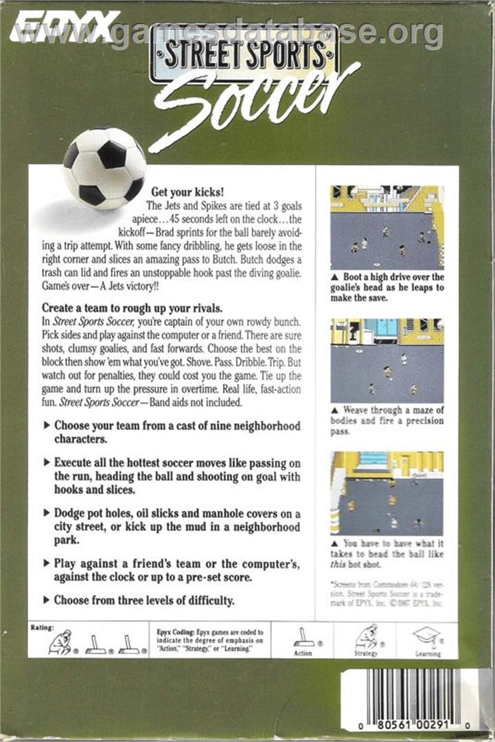 Street Sports Soccer - Apple II - Artwork - Box Back