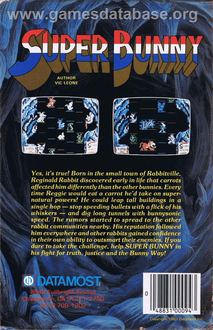 Super Bunny - Apple II - Artwork - Box Back