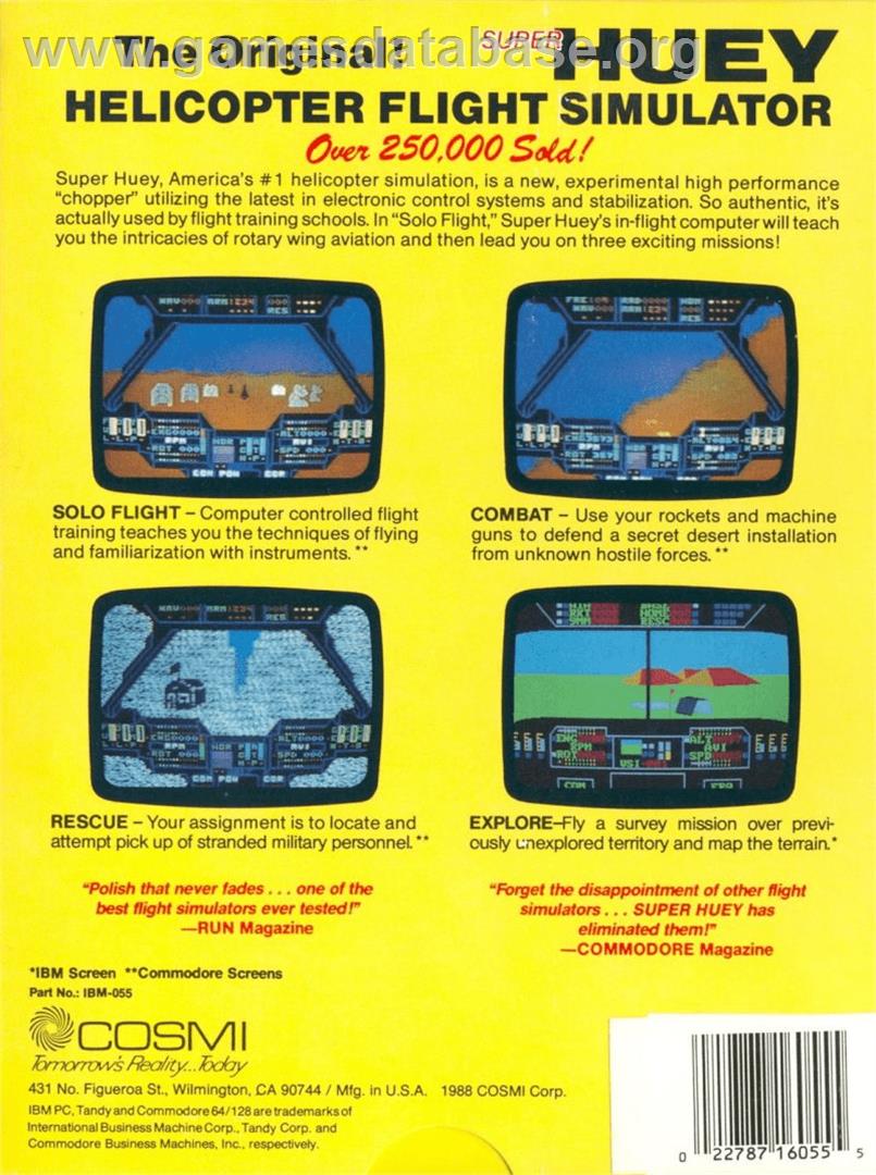 Super Huey UH-IX - Apple II - Artwork - Box Back