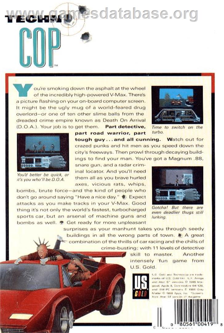 Techno Cop - Apple II - Artwork - Box Back