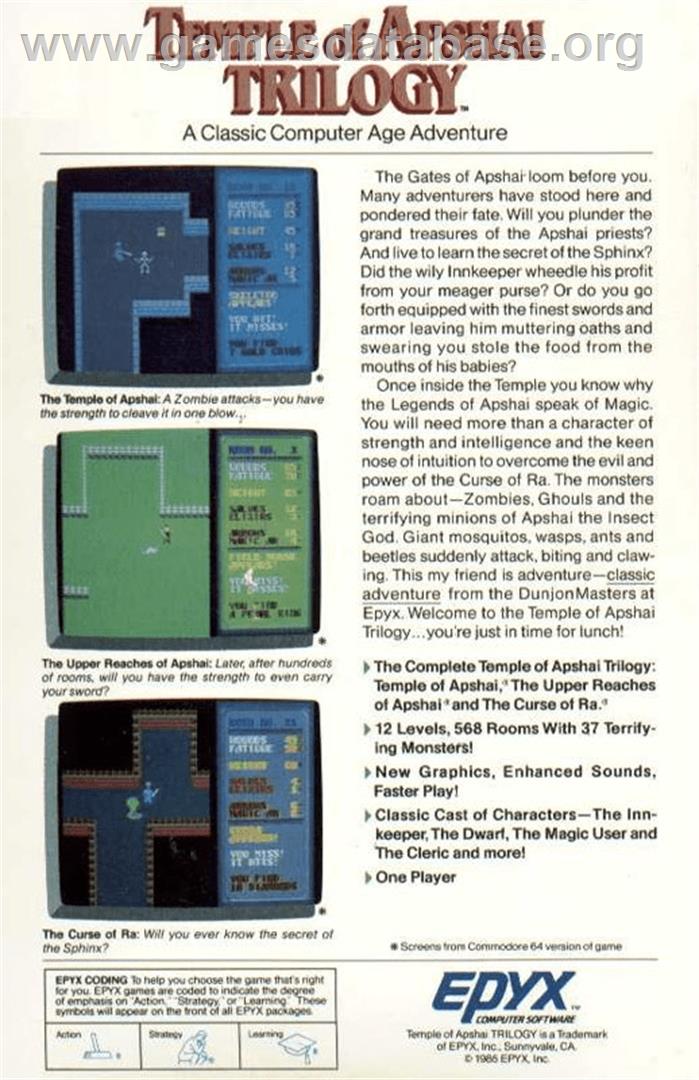 Temple of Apshai Trilogy - Apple II - Artwork - Box Back