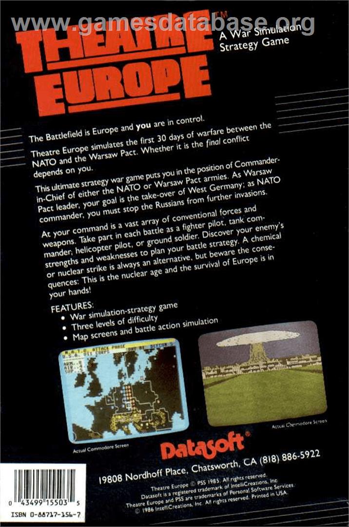 Theatre Europe - Apple II - Artwork - Box Back