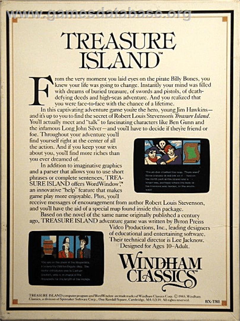 Treasure Island - Apple II - Artwork - Box Back