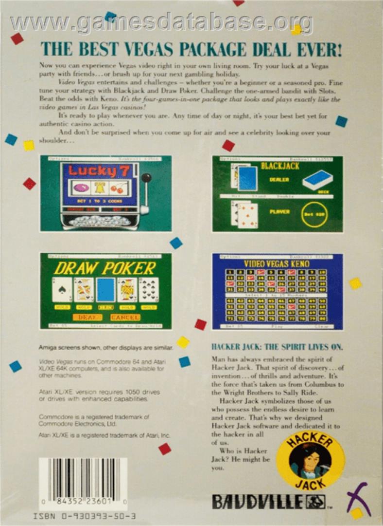 Video Vegas - Apple II - Artwork - Box Back