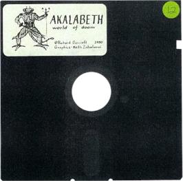 Cartridge artwork for Akalabeth - World of Doom on the Apple II.