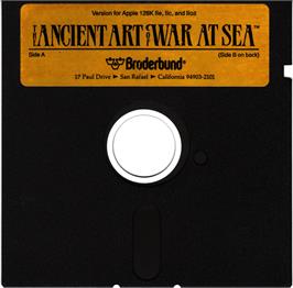 Cartridge artwork for Ancient Art of War at Sea on the Apple II.
