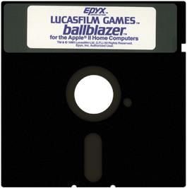 Cartridge artwork for Ballblazer on the Apple II.