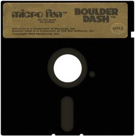 Cartridge artwork for Boulder Dash on the Apple II.