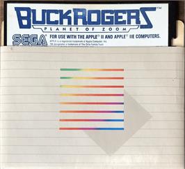 Cartridge artwork for Buck Rogers: Planet of Zoom on the Apple II.