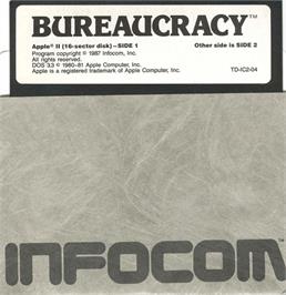 Cartridge artwork for Bureaucracy on the Apple II.