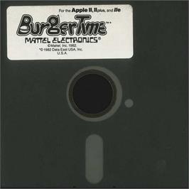 Cartridge artwork for Burgertime on the Apple II.