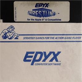 Cartridge artwork for Championship Wrestling on the Apple II.