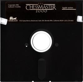 Cartridge artwork for Chessmaster 2000 on the Apple II.
