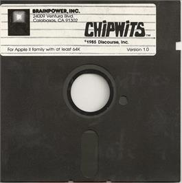 Cartridge artwork for Chipwits on the Apple II.