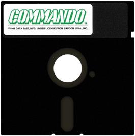 Cartridge artwork for Commando on the Apple II.