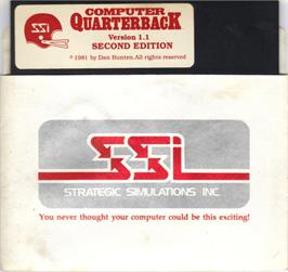 Cartridge artwork for Computer Quarterback on the Apple II.