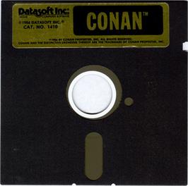 Cartridge artwork for Conan on the Apple II.