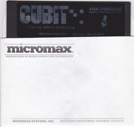 Cartridge artwork for Cubit on the Apple II.