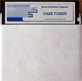 Cartridge artwork for Dark Forest on the Apple II.