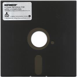 Cartridge artwork for Defender on the Apple II.