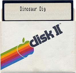 Cartridge artwork for Dinosaur Dig on the Apple II.