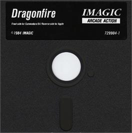 Cartridge artwork for Dragonfire on the Apple II.