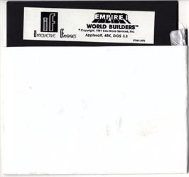 Cartridge artwork for Empire I: World Builders on the Apple II.