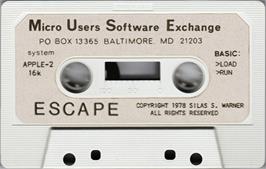 Cartridge artwork for Escape on the Apple II.